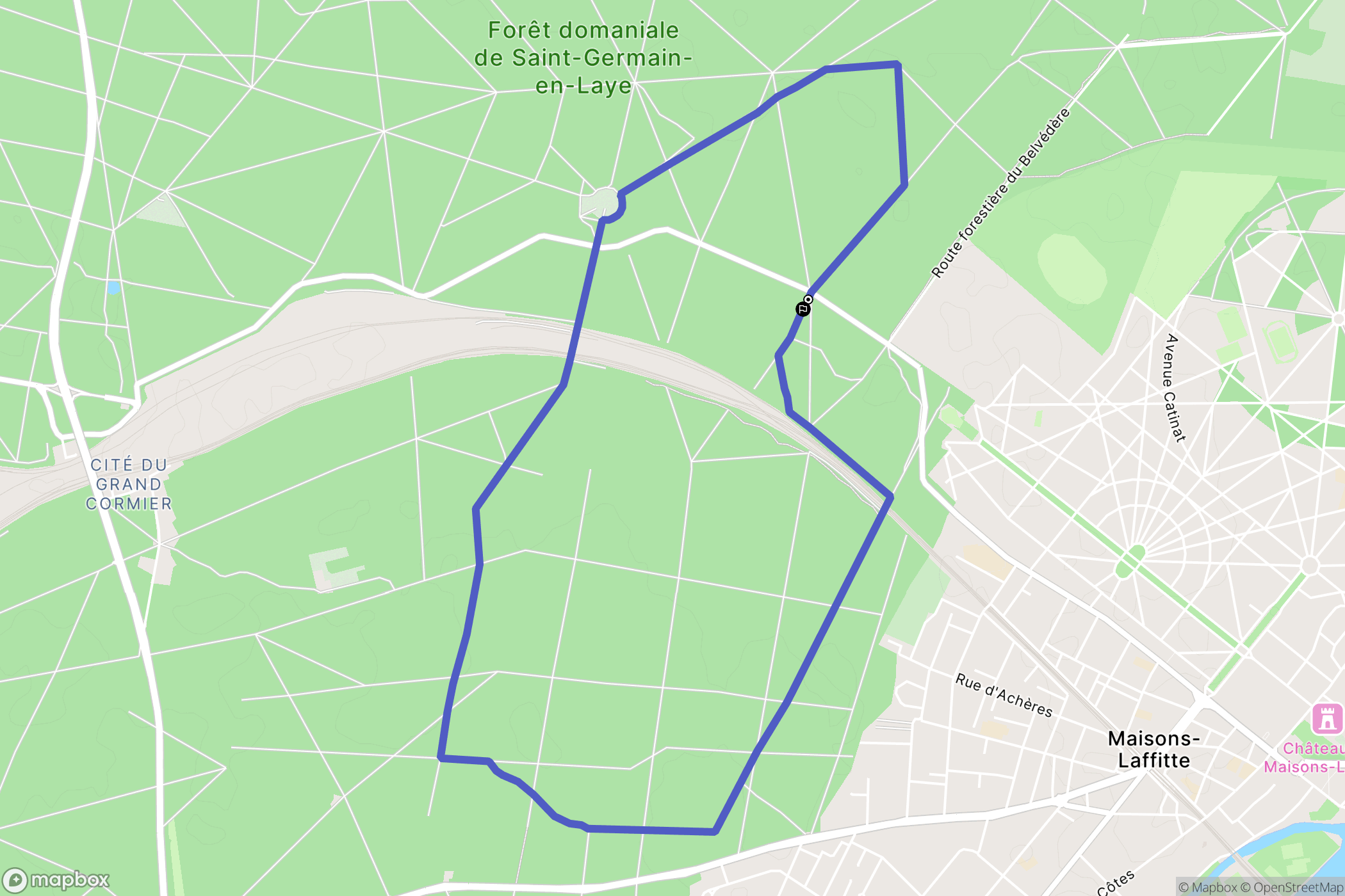 Maisons-Laffitte : carte du parcours de randonnée - France