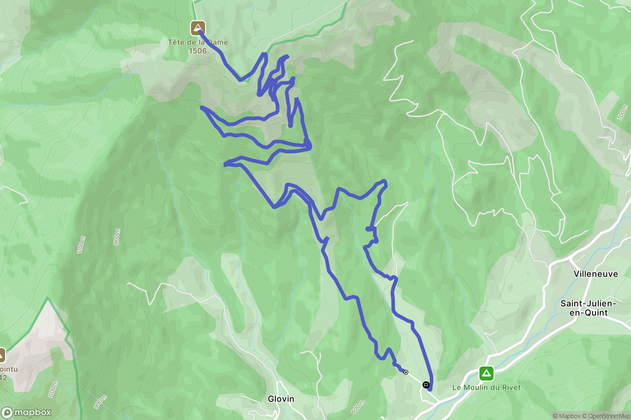Rouisse, Saint-Julien-en-Quint : carte du parcours de randonnée - France