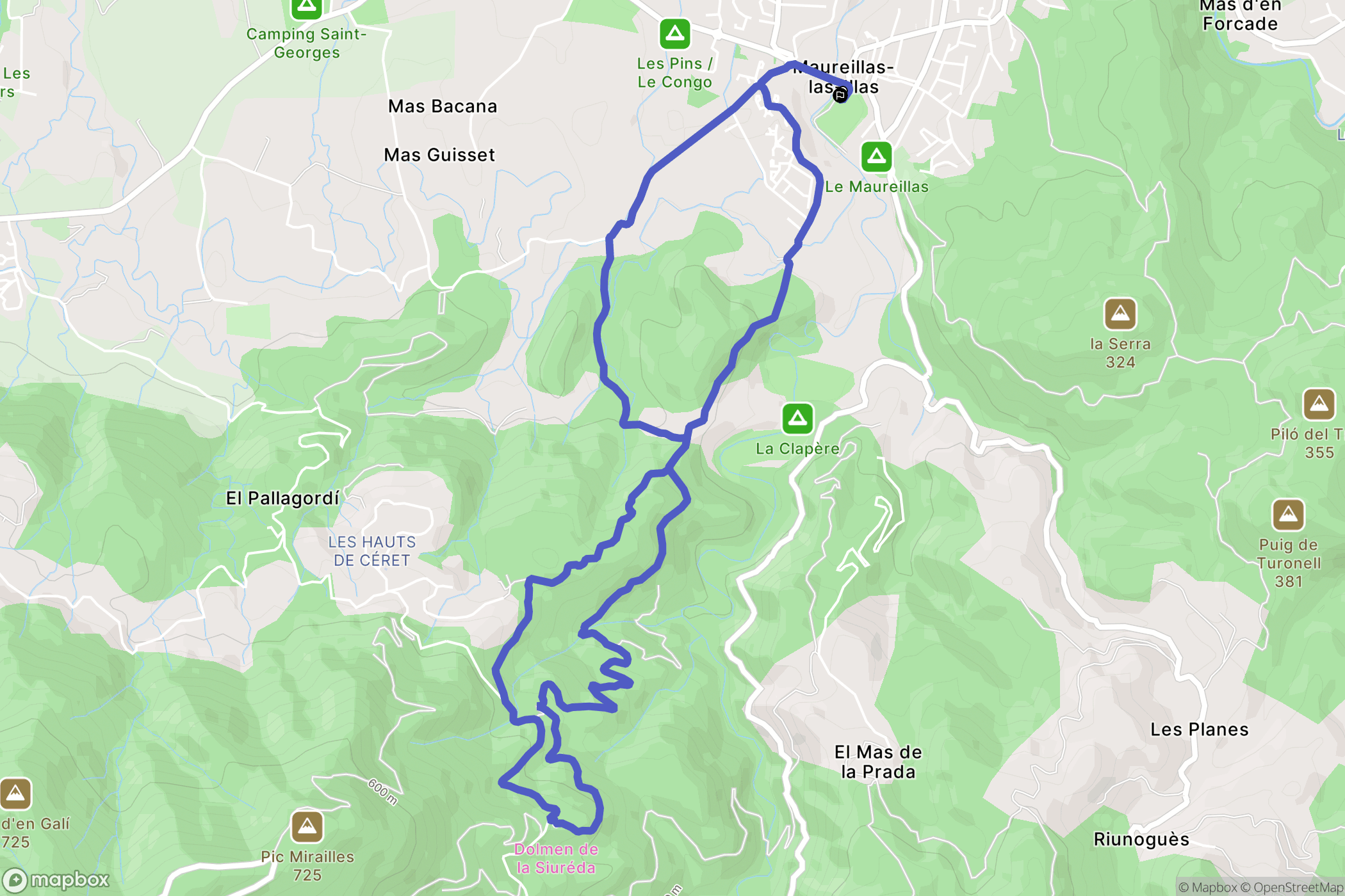 Maureillas-les-Illas : carte du parcours de randonnée - France