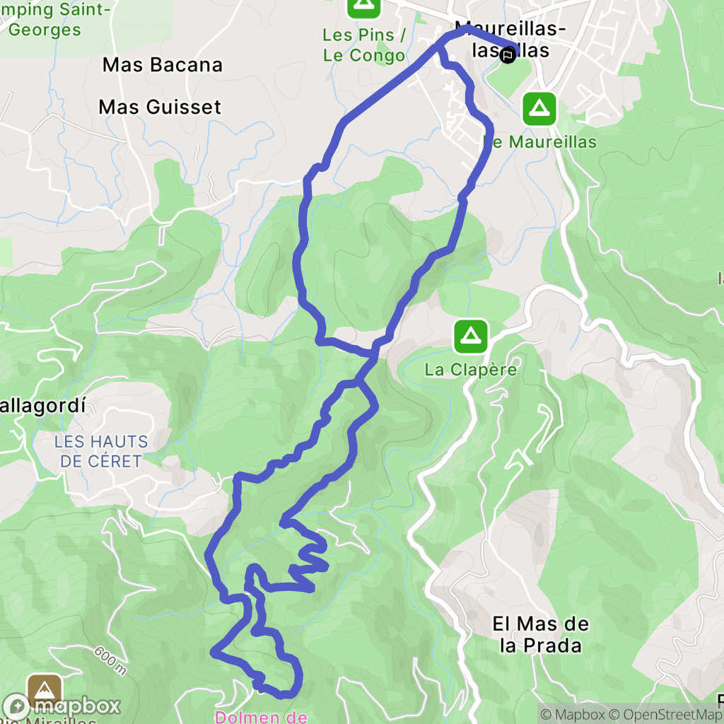 Maureillas-les-Illas : carte du parcours de randonnée - France
