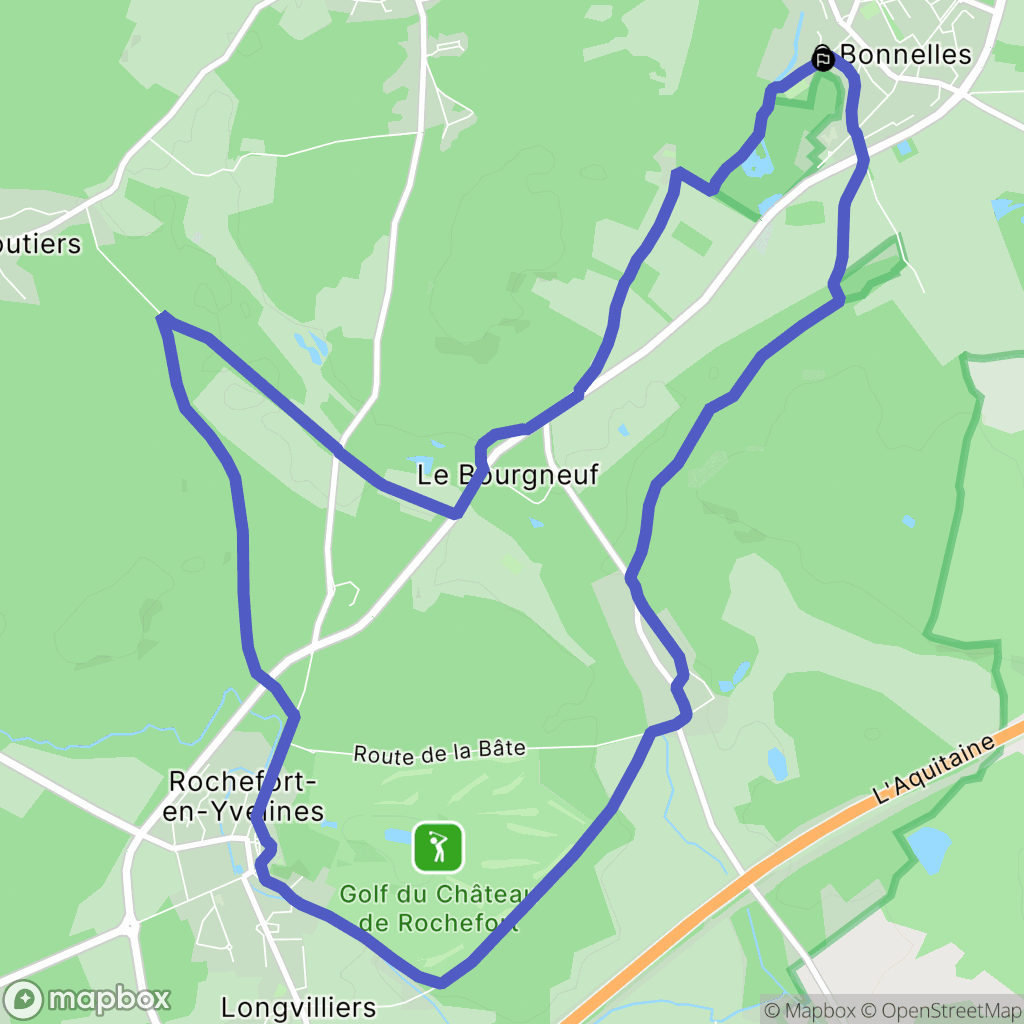 Rambouillet : carte du parcours de randonnée - France