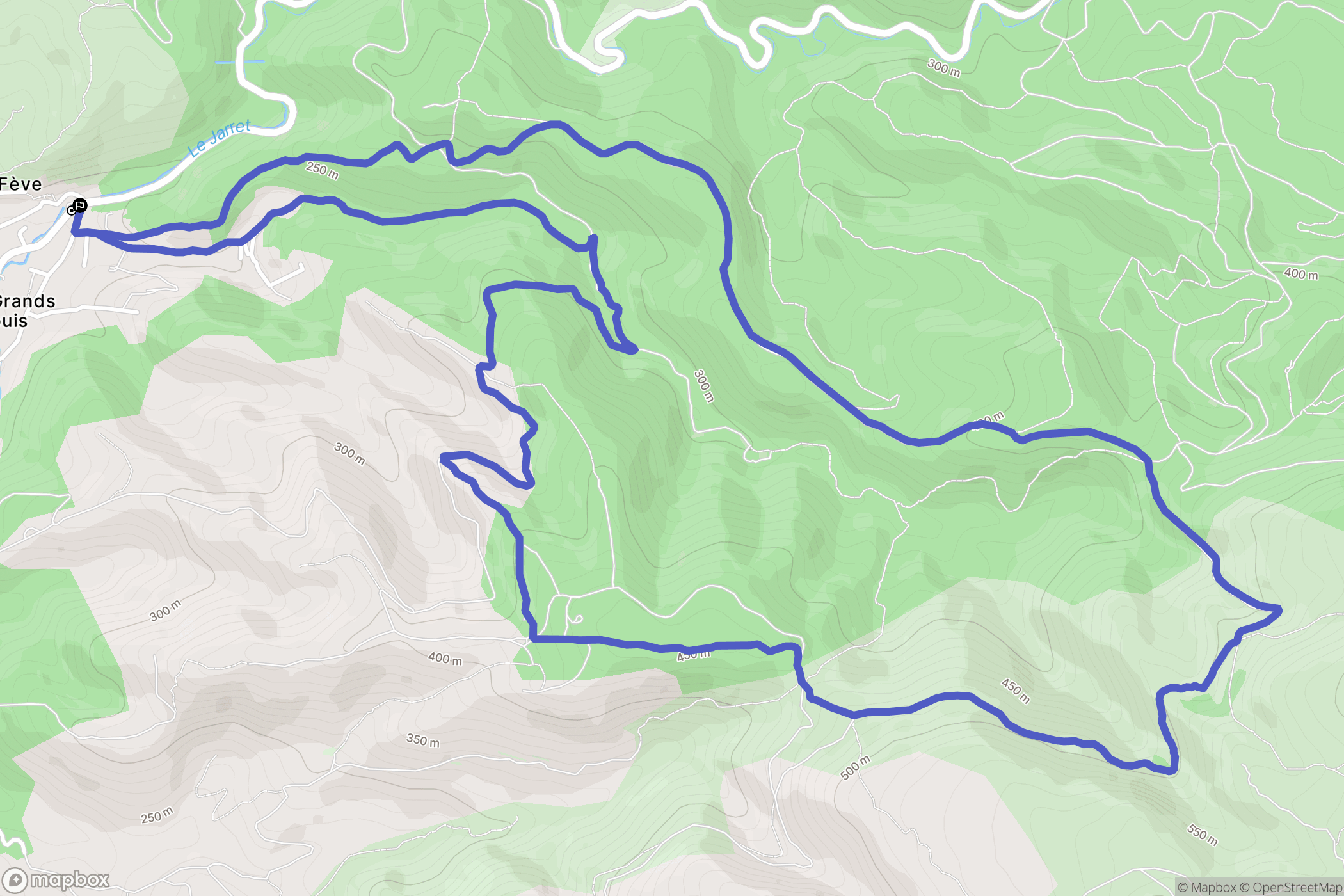 Marseille : carte du parcours de randonnée - France