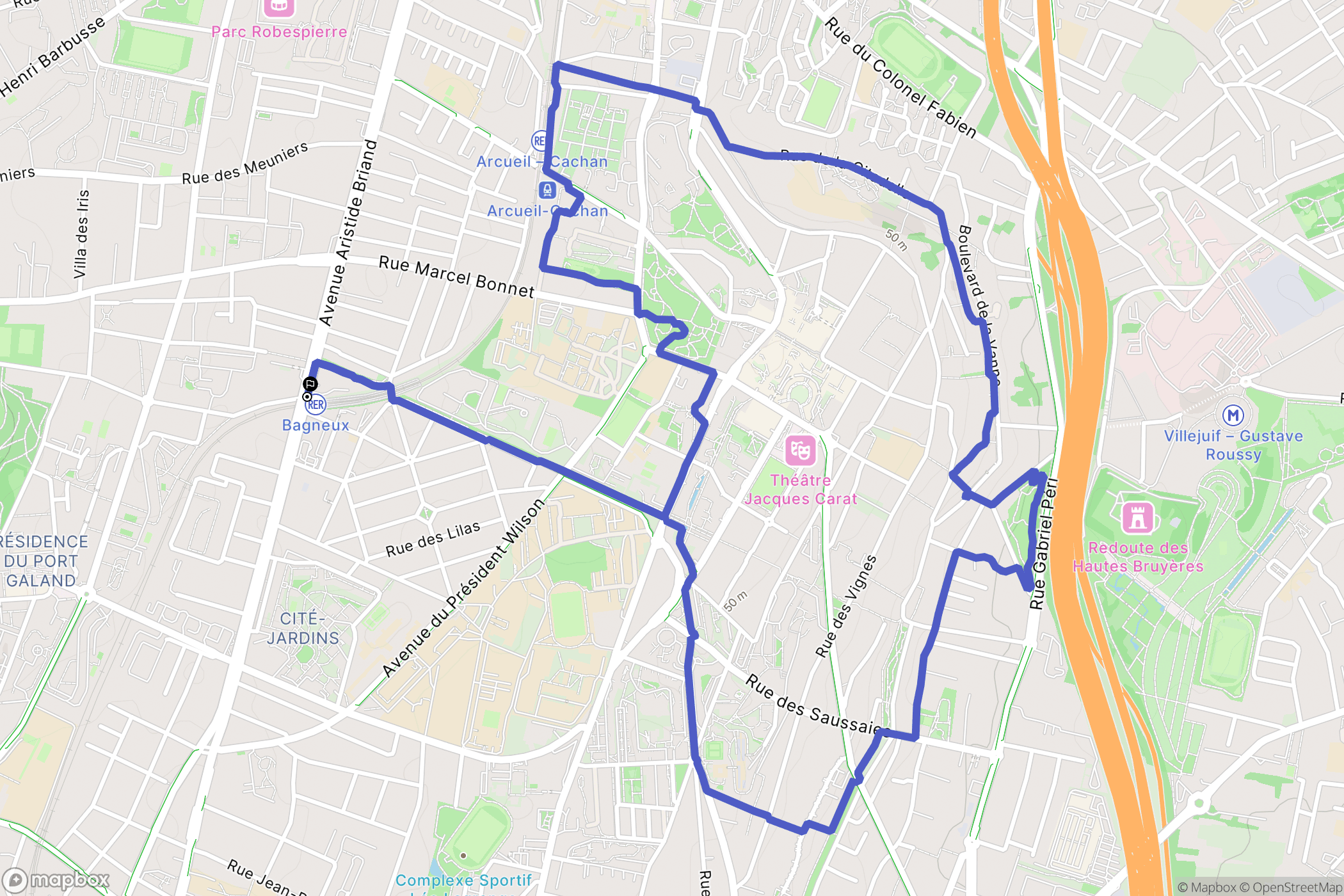 Paris : carte du parcours de randonnée - France