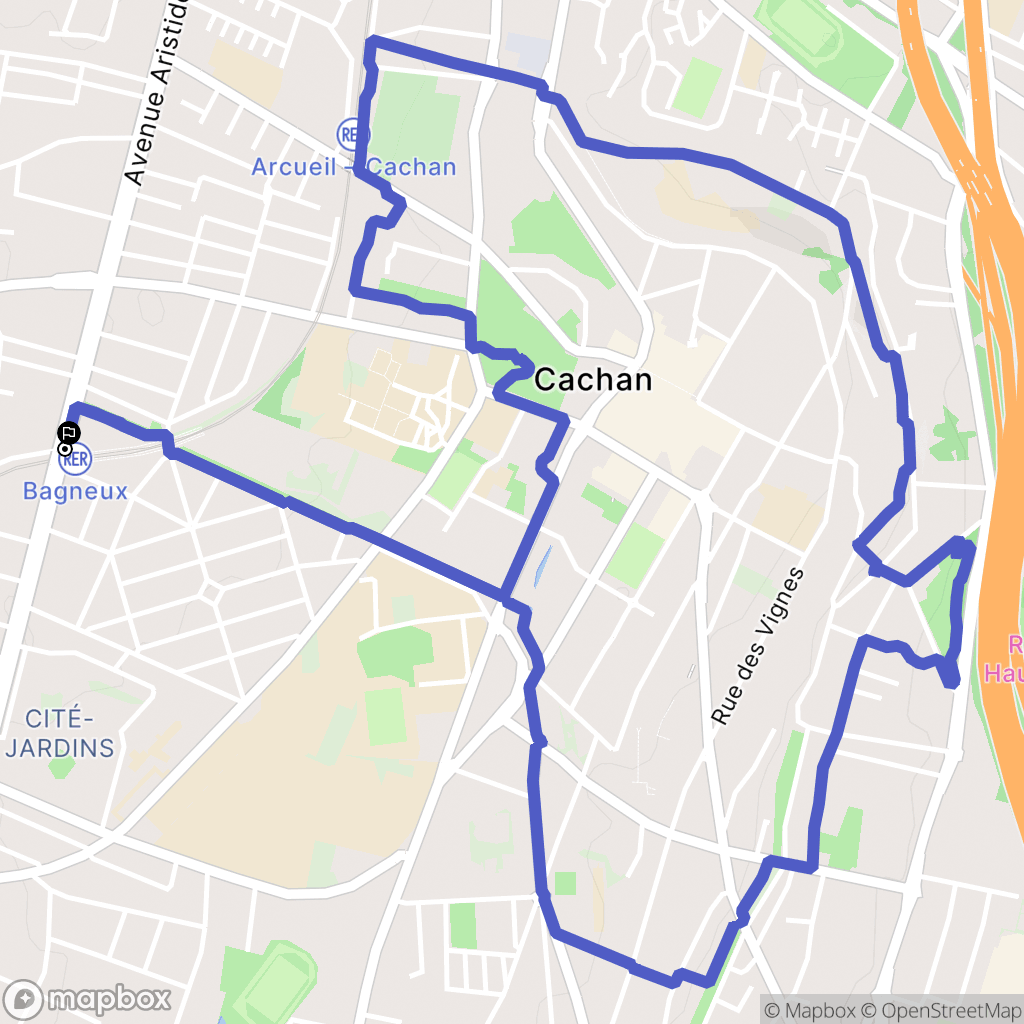 Paris : carte du parcours de randonnée - France