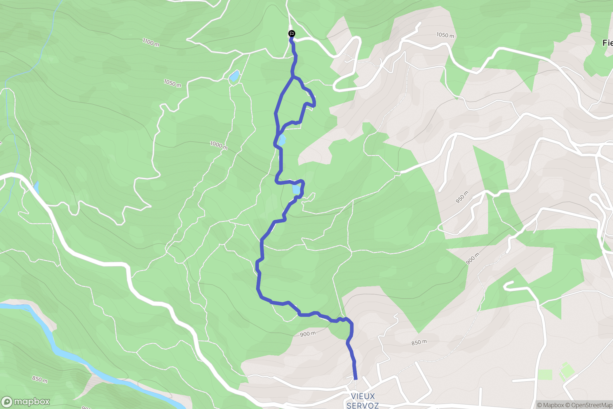 La Cote, Servoz : carte du parcours de randonnée - France