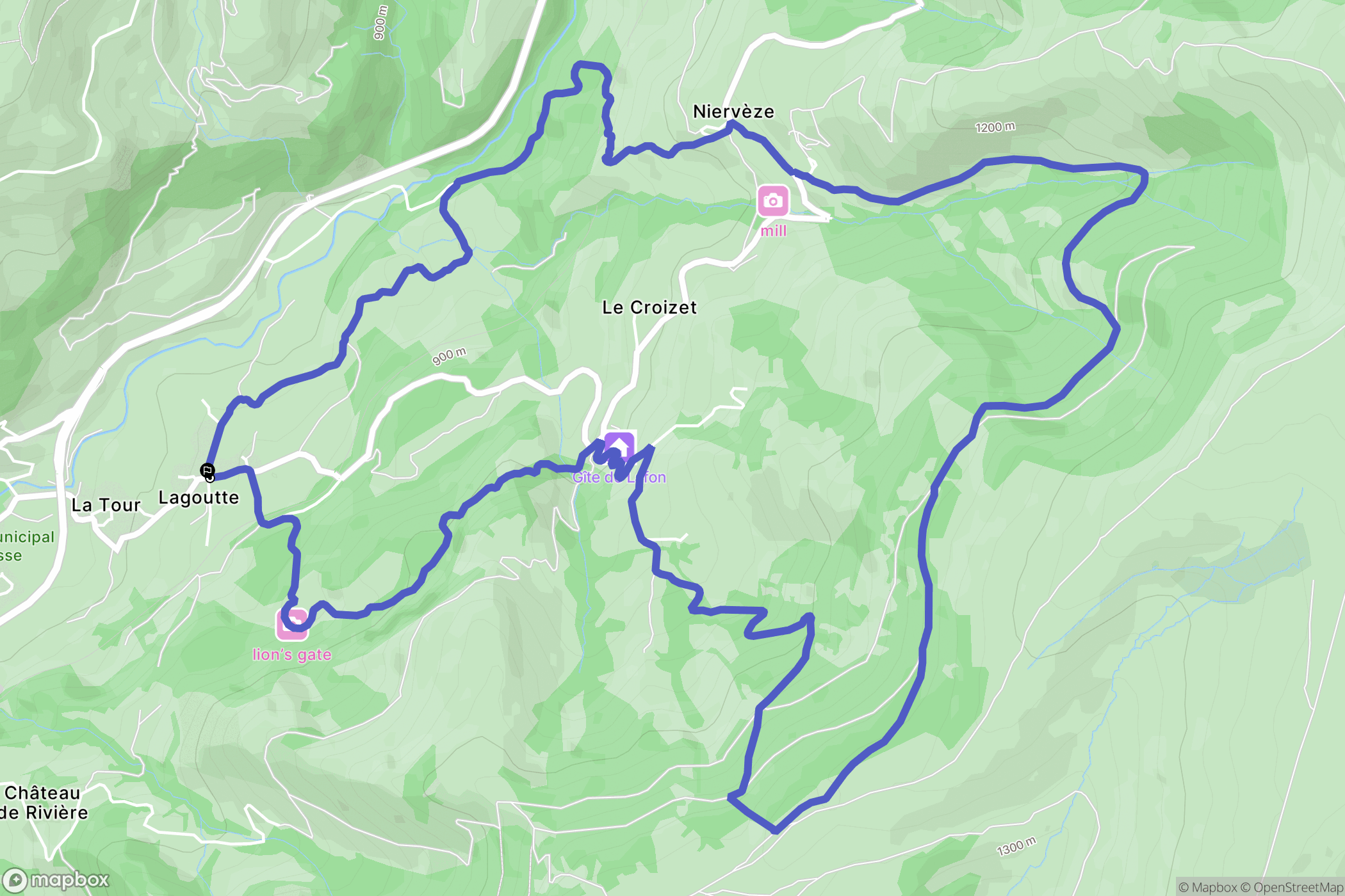 Lagoutte, Thiézac: routekaart voor buitenactiviteiten - France