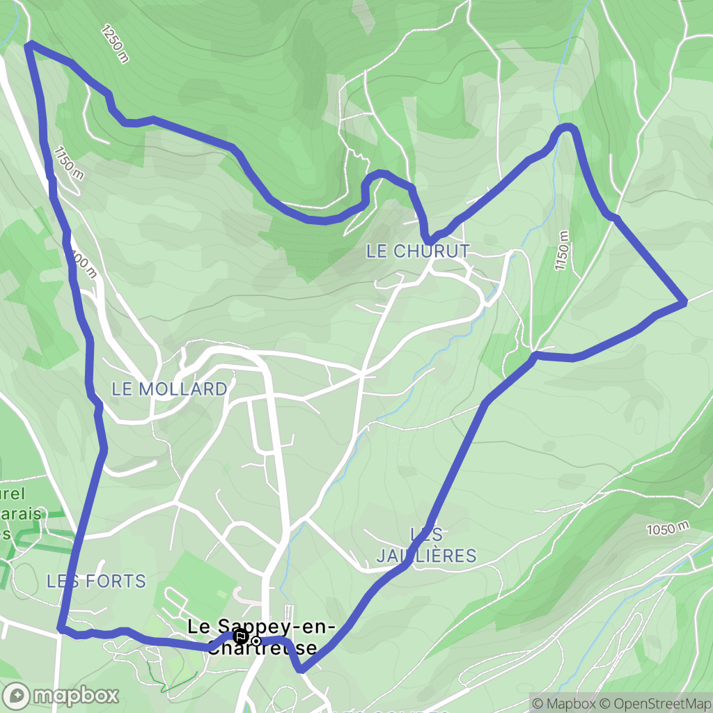 Sappey en Chartreuse : carte du parcours de randonnée - France