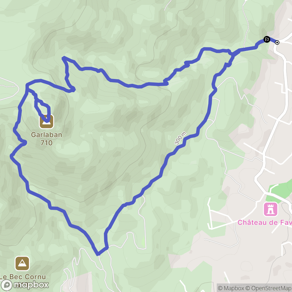 Aubagne : carte du parcours de randonnée - France