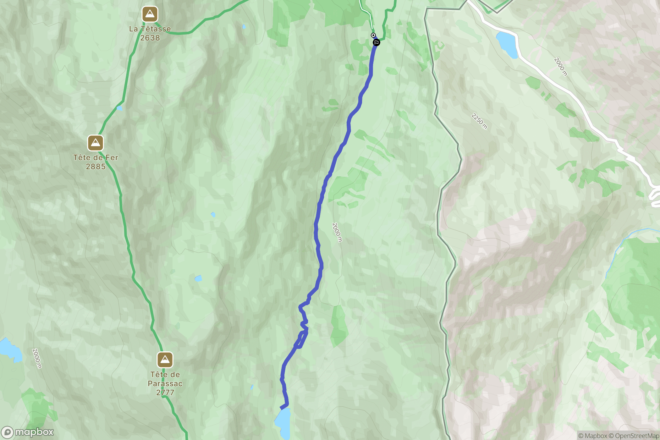 Larche : carte du parcours de randonnée - France