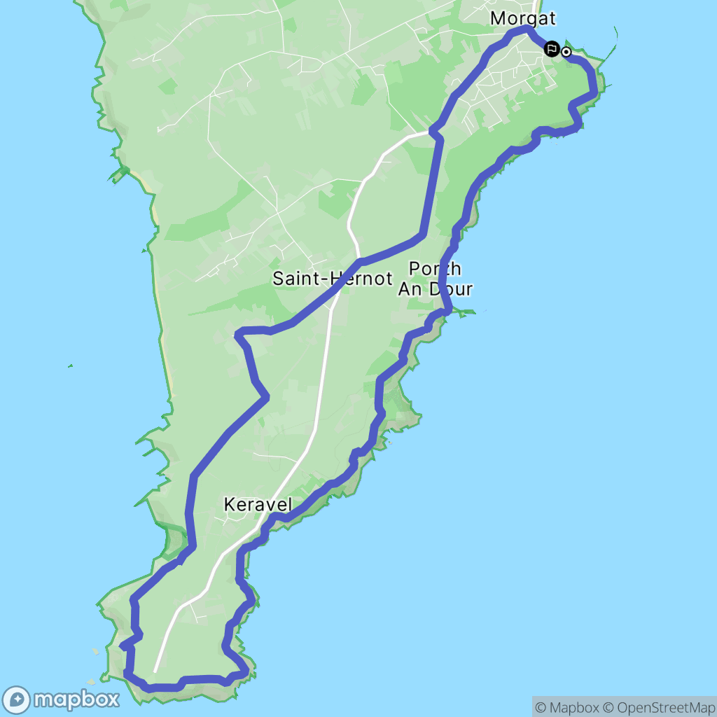 Morgat, Crozon : carte du parcours de randonnée - France