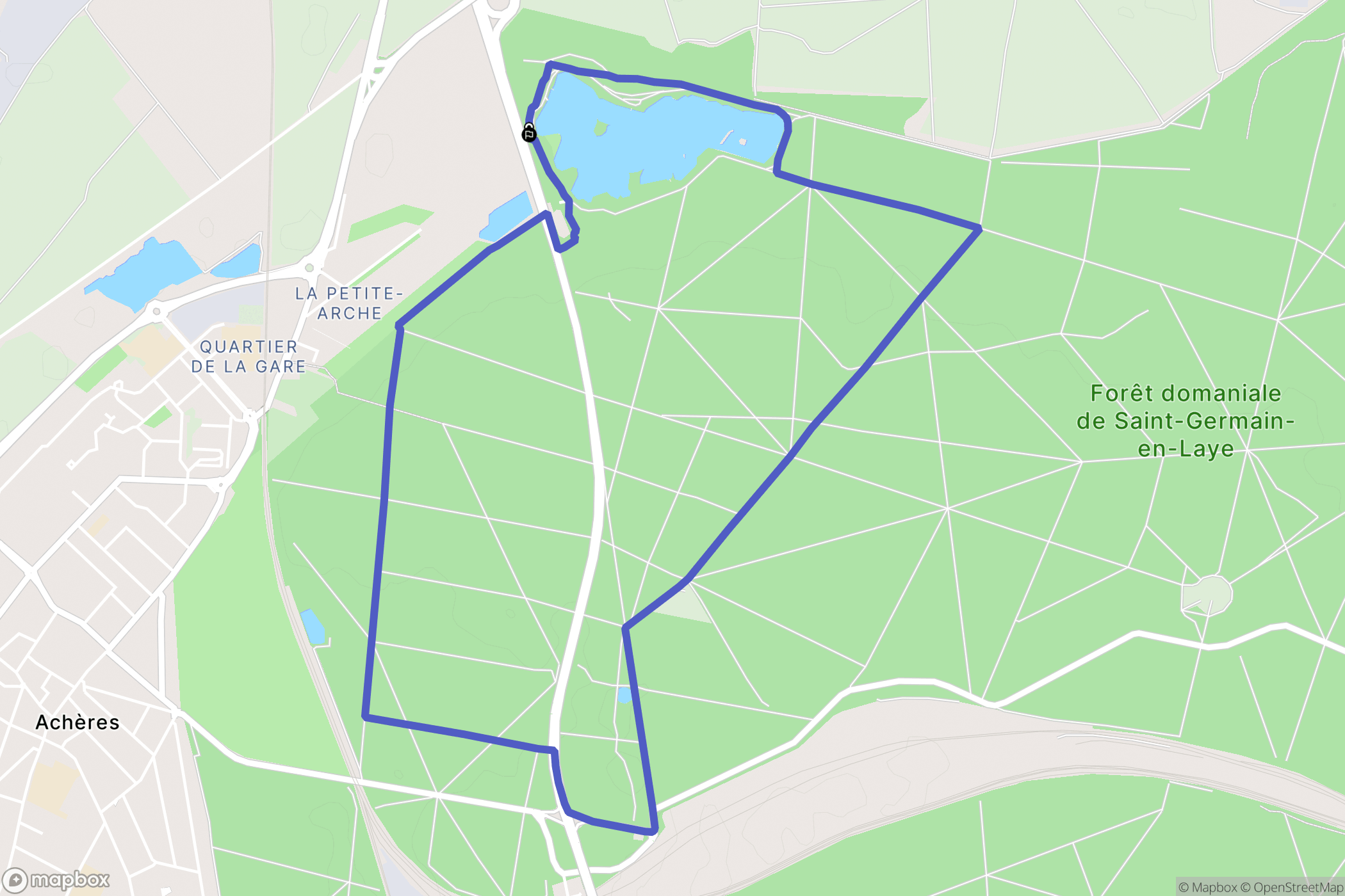Etang du Corra, Achères: routekaart voor buitenactiviteiten - France