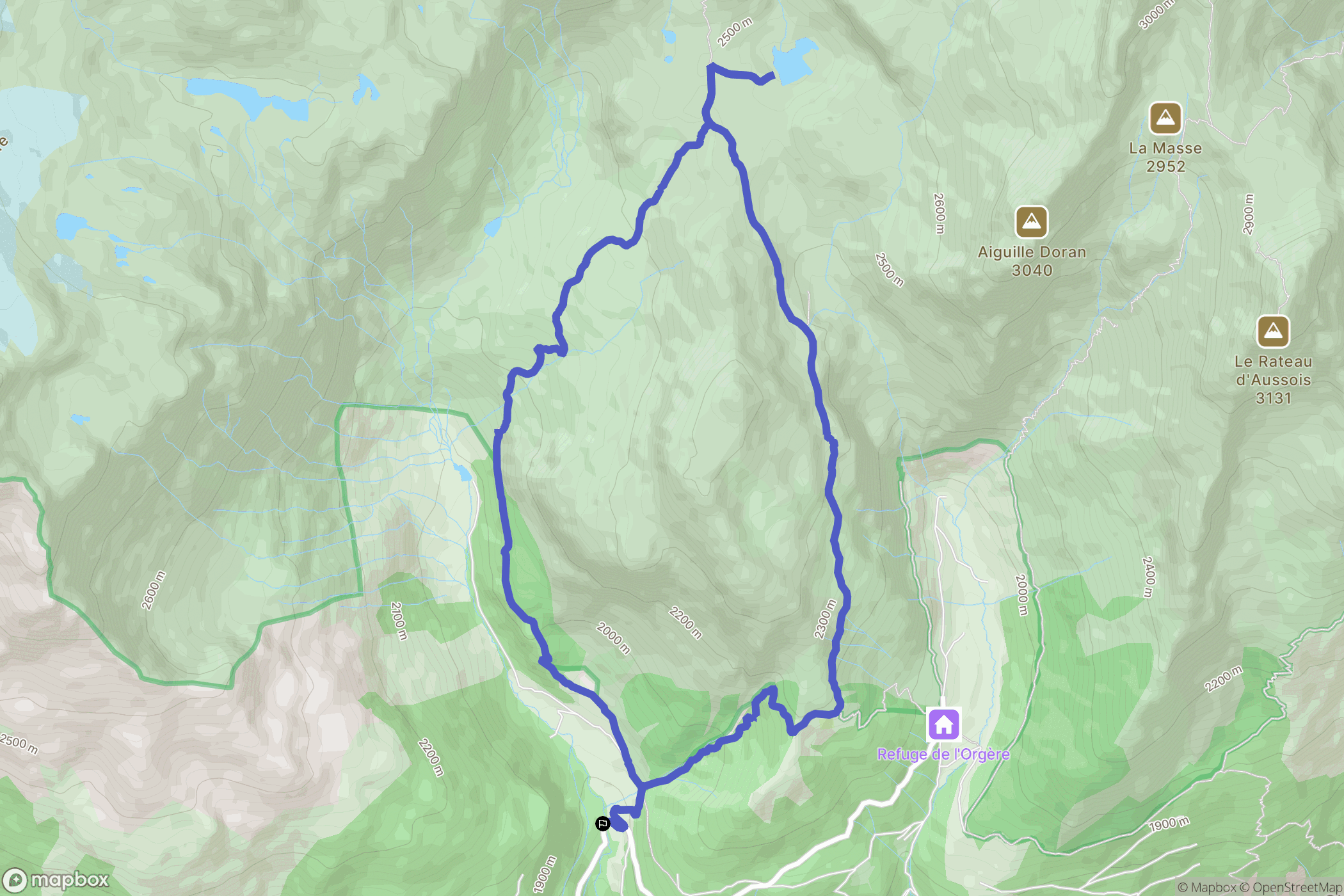 Modane : carte du parcours de randonnée - France