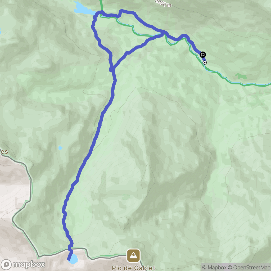 Cabane de Milhas, Gavarnie : carte du parcours de randonnée - France