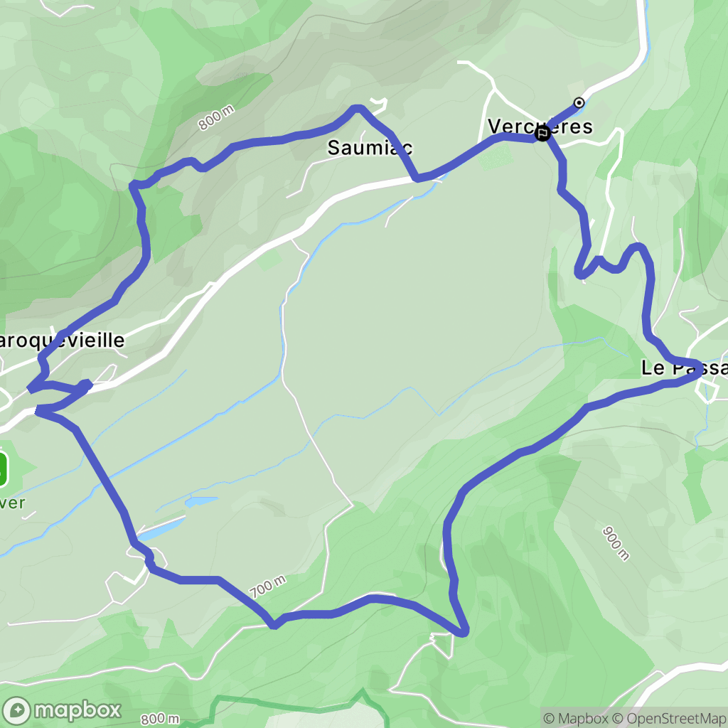 Vercuères : carte du parcours de randonnée - France