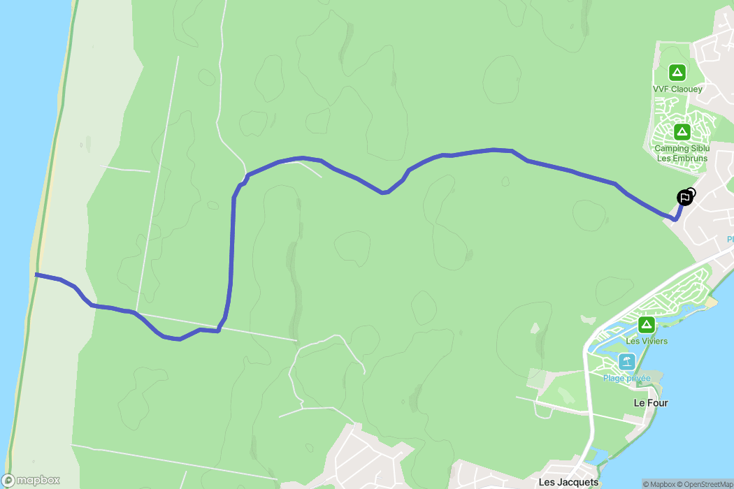 Claouey, Lège-Cap-Ferret : carte du parcours de randonnée - France