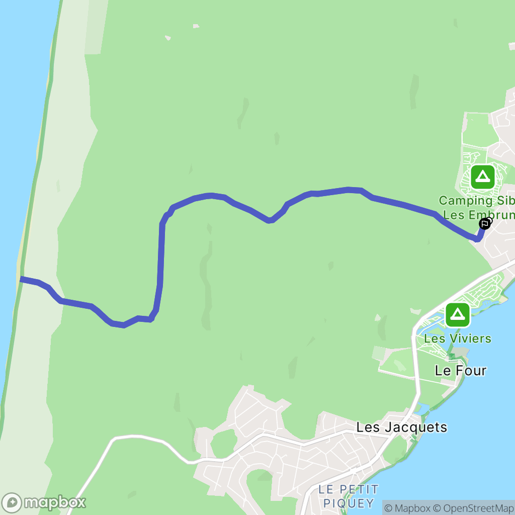 Claouey, Lège-Cap-Ferret : carte du parcours de randonnée - France