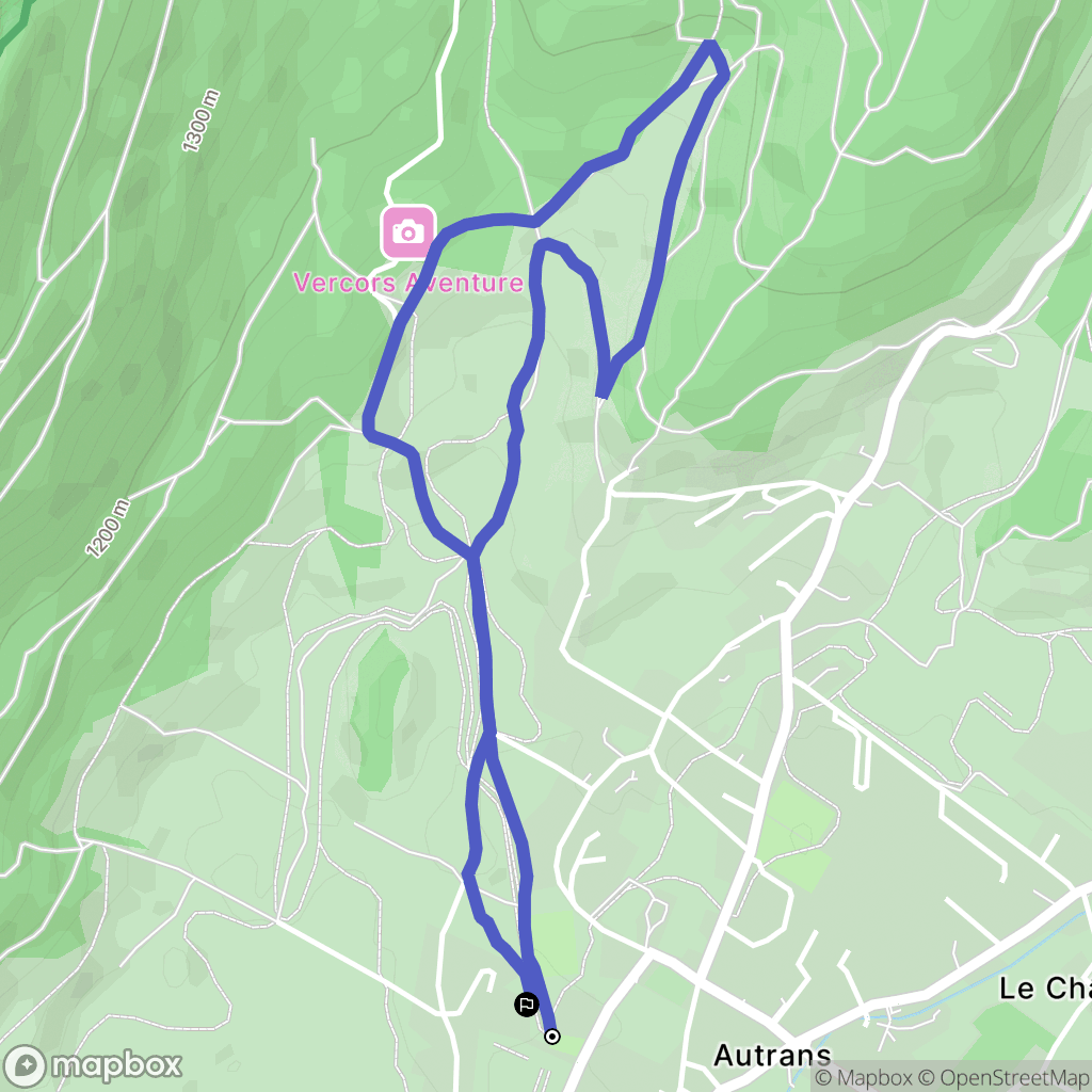 Autrans : carte du parcours de randonnée - France