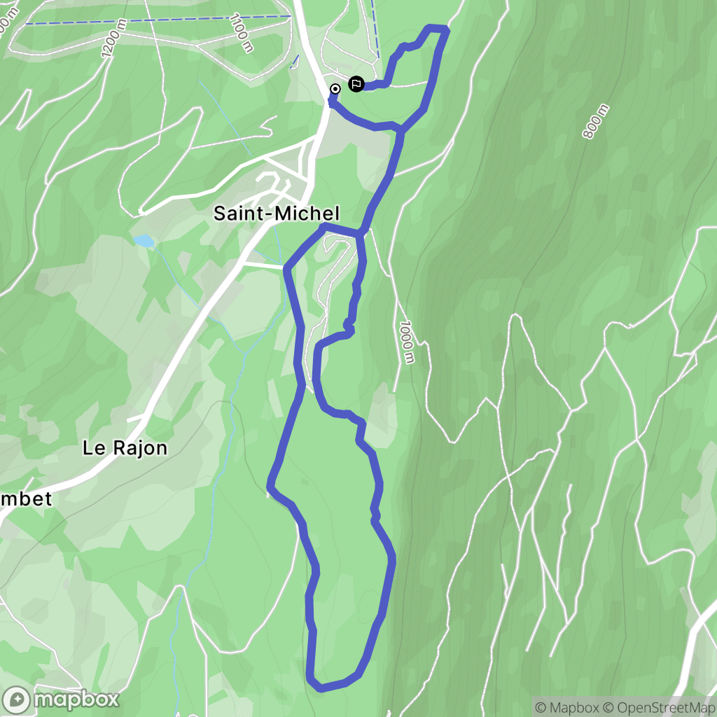 Saint-Michel, Plateau-des-Petites-Roches : carte du parcours de randonnée - France