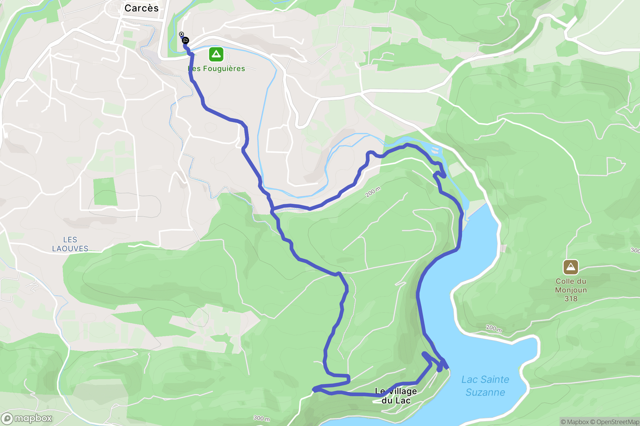 Brignoles : carte du parcours de randonnée - France