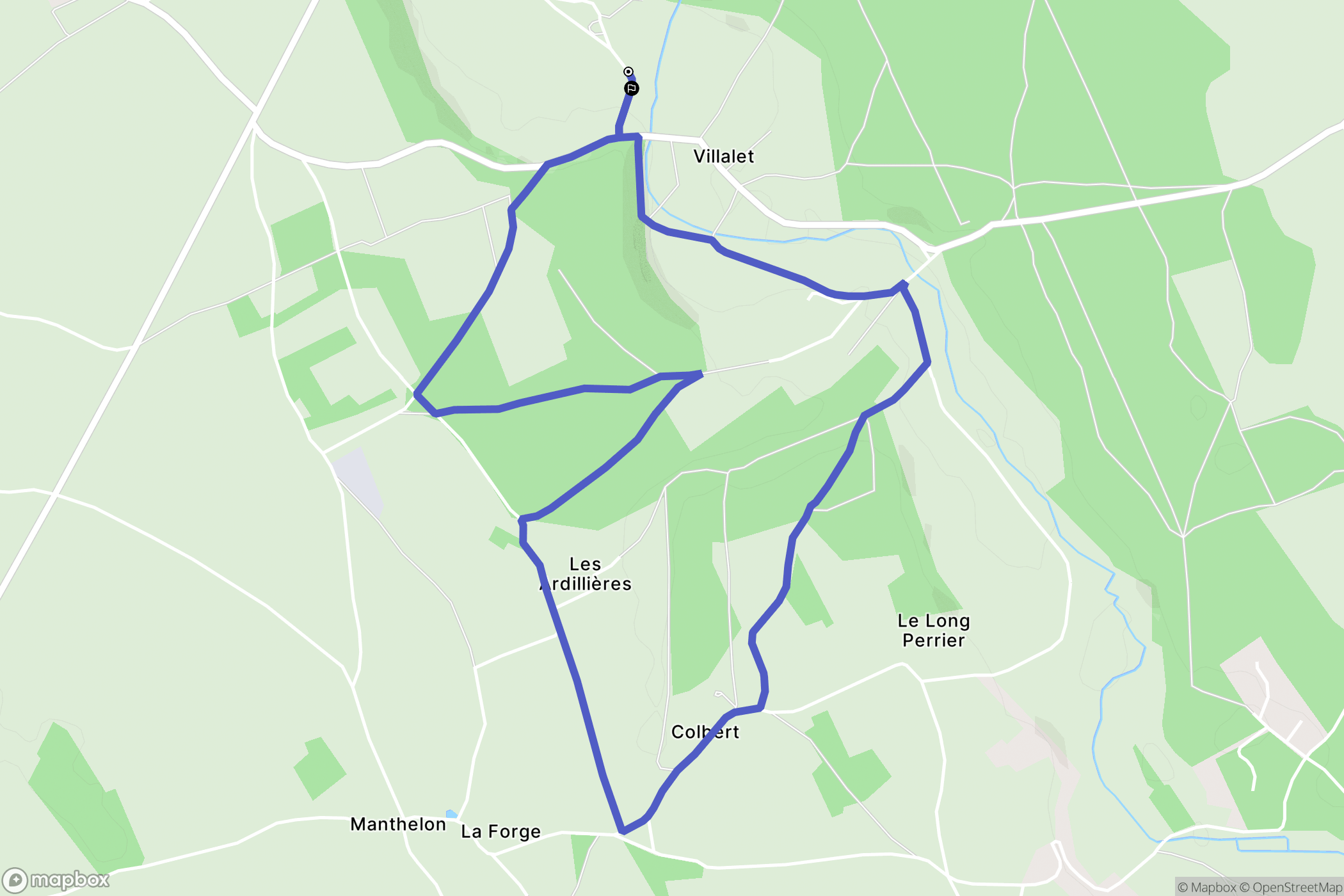 Villalet : carte du parcours de randonnée - France