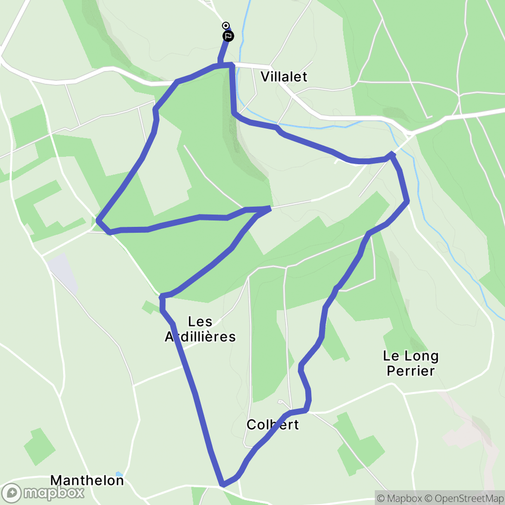 Villalet : carte du parcours de randonnée - France
