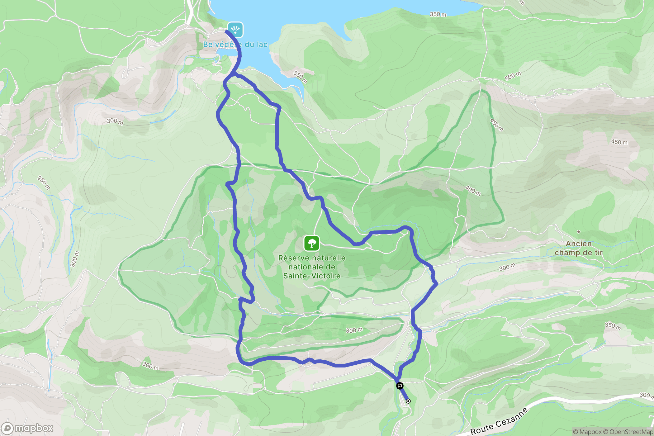 Aix-en-Provence : carte du parcours de randonnée - France