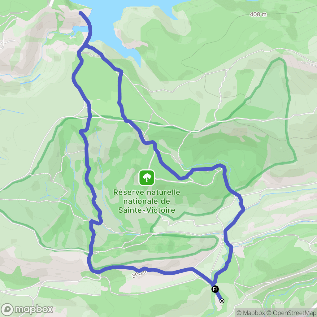 Aix-en-Provence : carte du parcours de randonnée - France