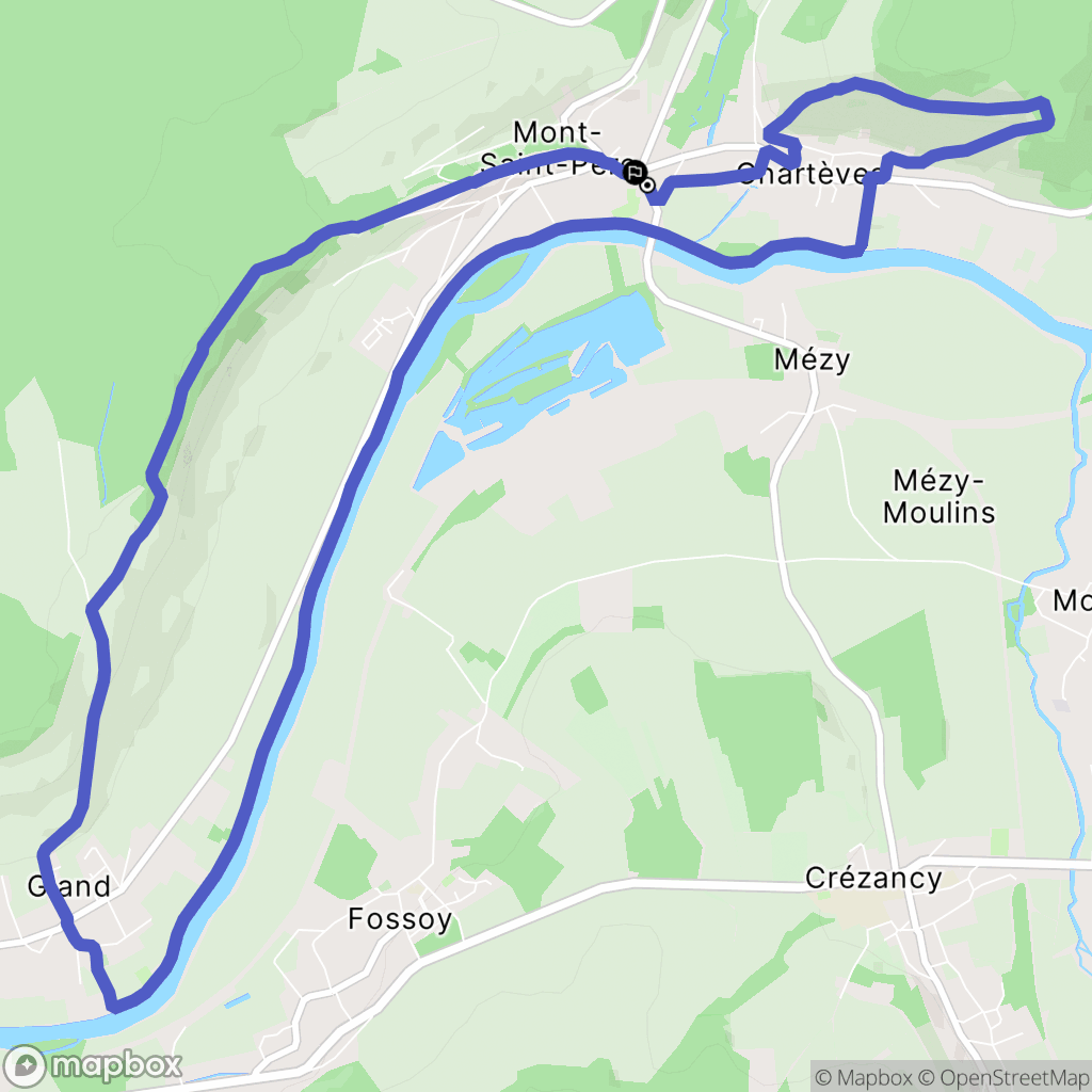Mont-Saint-Père : carte du parcours de randonnée - France