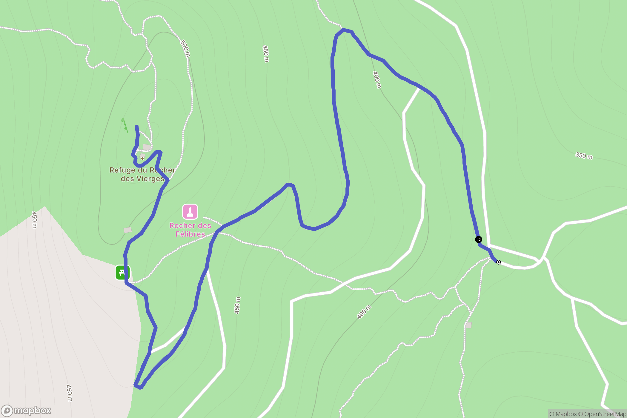 Arboras : carte du parcours de randonnée - France