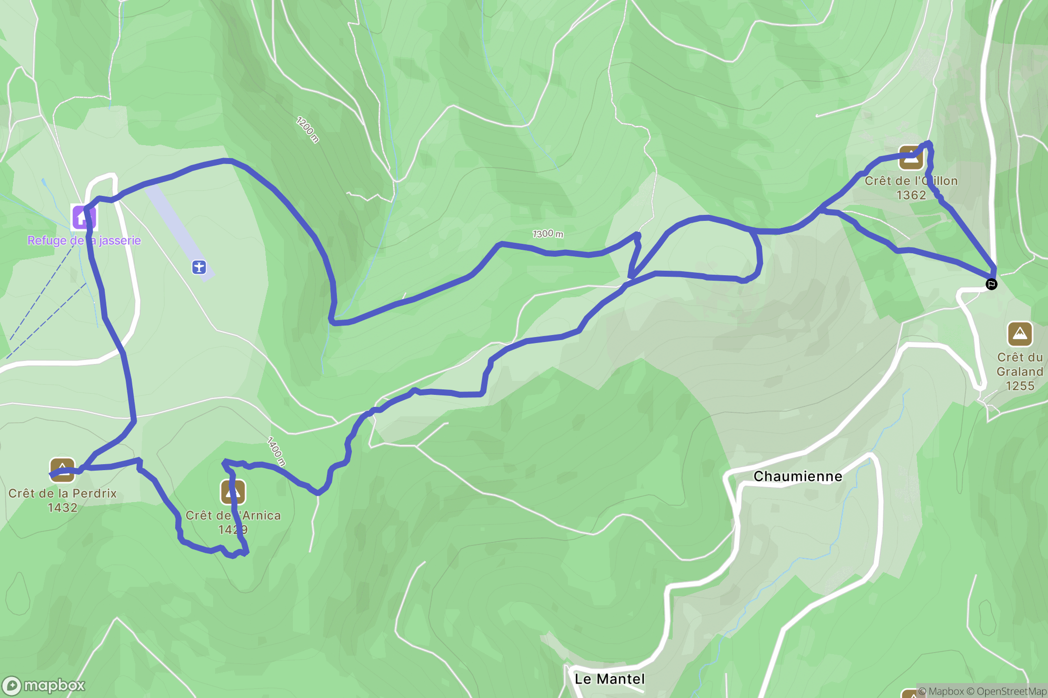 Doizieux : carte du parcours de randonnée - France