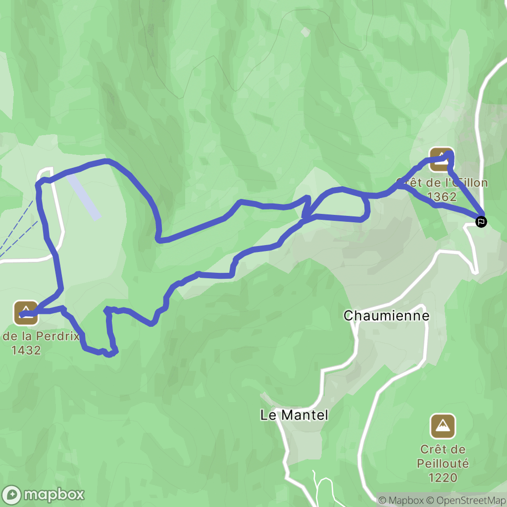 Doizieux : carte du parcours de randonnée - France