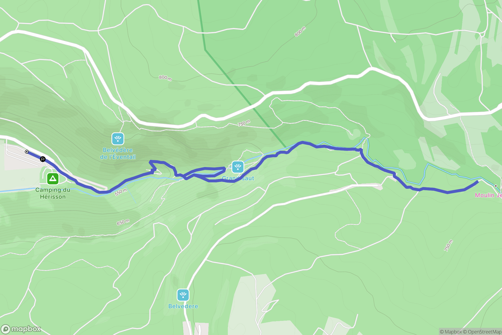 Bonlieu : carte du parcours de randonnée - France