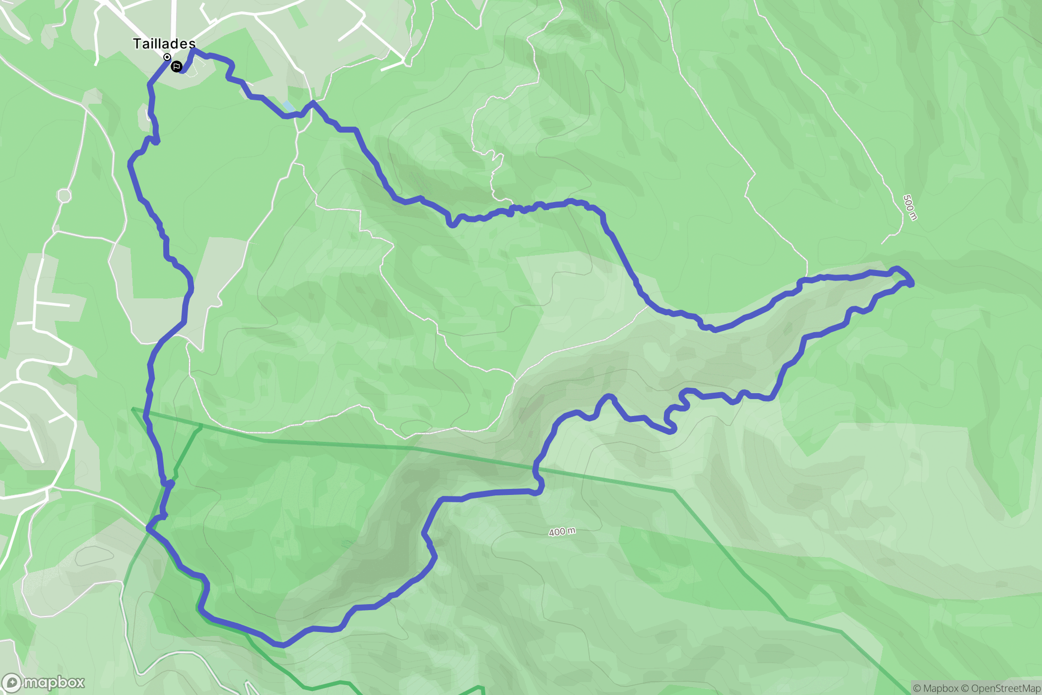 Les Taillades : carte du parcours de randonnée - France