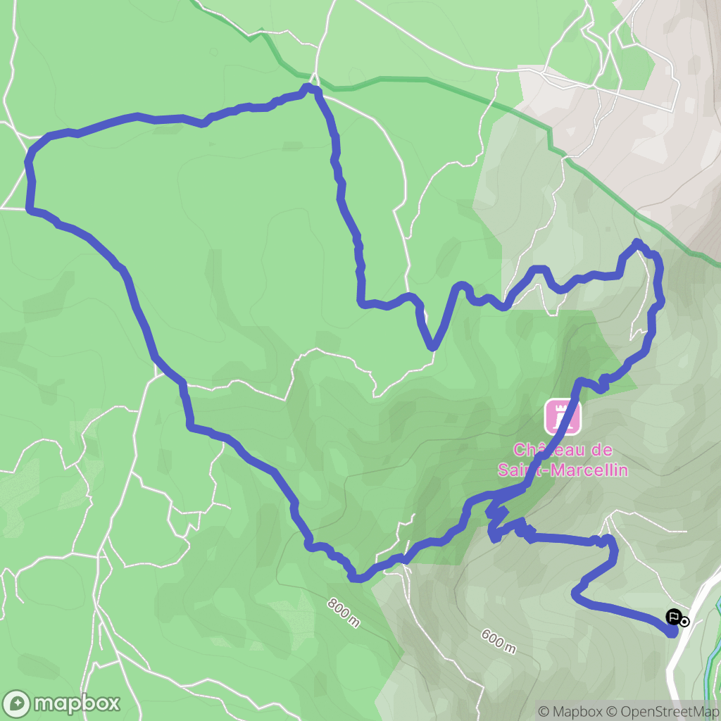 Le Rozier : carte du parcours de randonnée - France