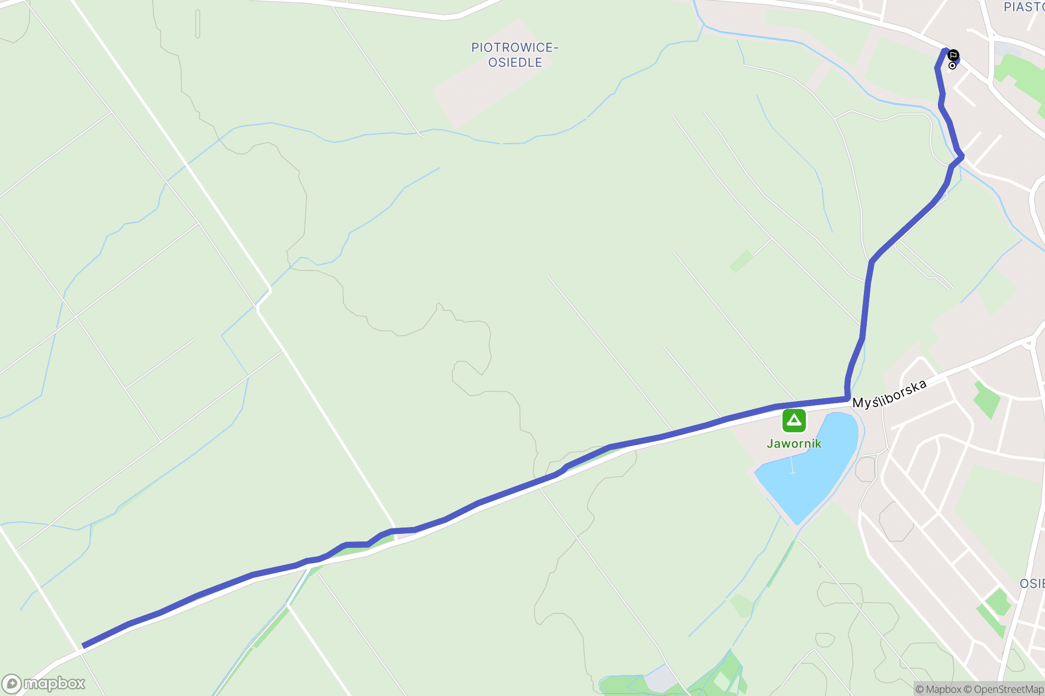 Jawor: mapa trasy - Poland