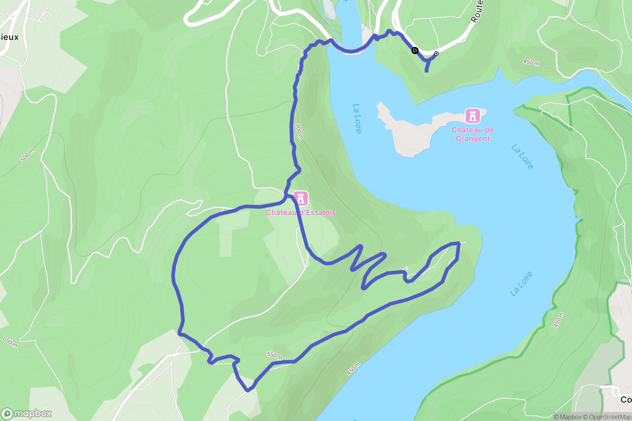 Chambles : carte du parcours de randonnée - France