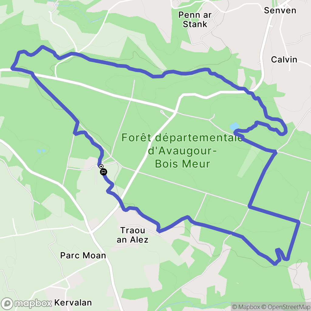 Saint-Fiacre : carte du parcours de randonnée - France