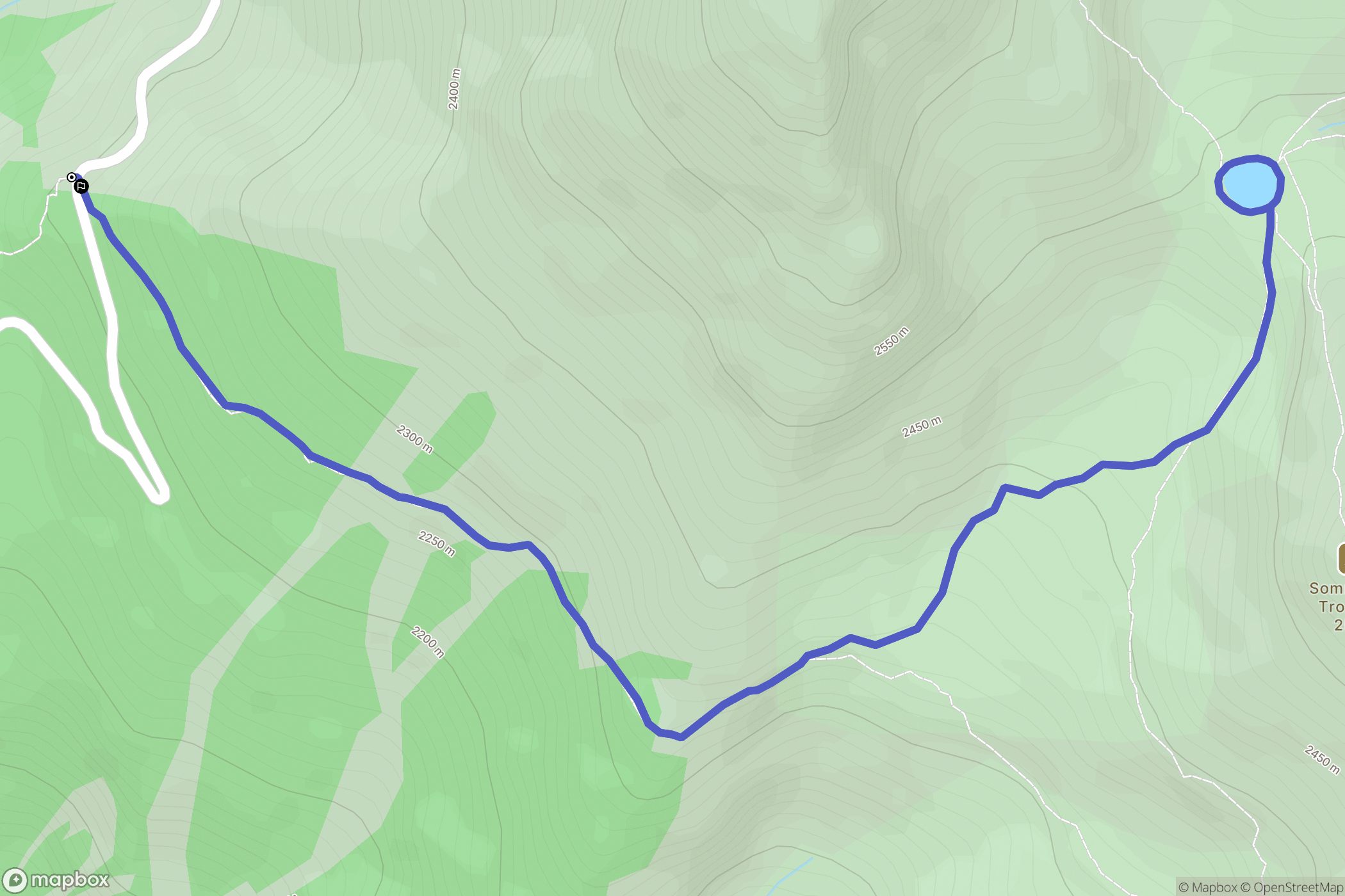 Brunissard : carte du parcours de randonnée - France