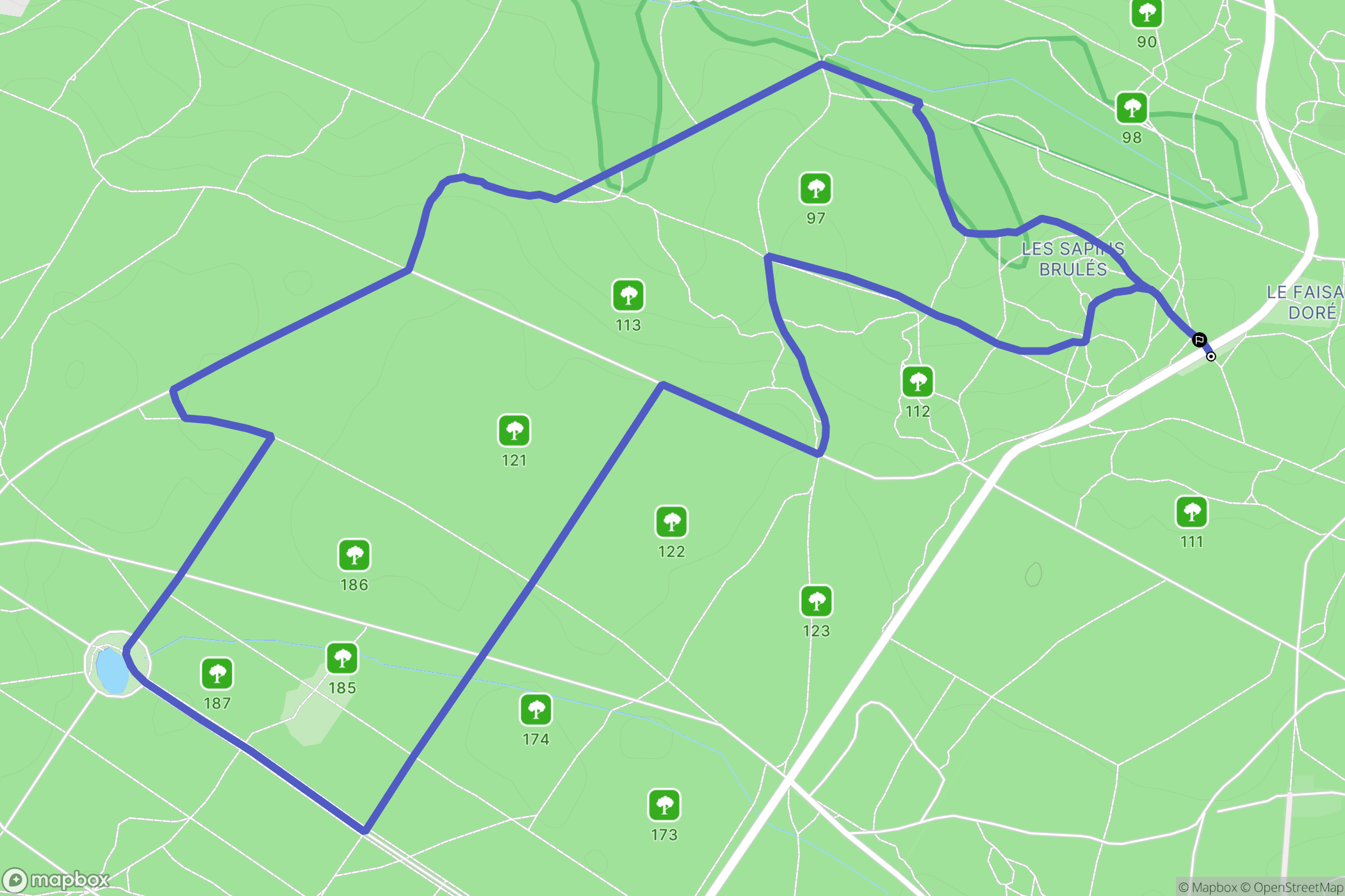 Le Faisan Doré, Saint-Prix : carte du parcours de randonnée - France