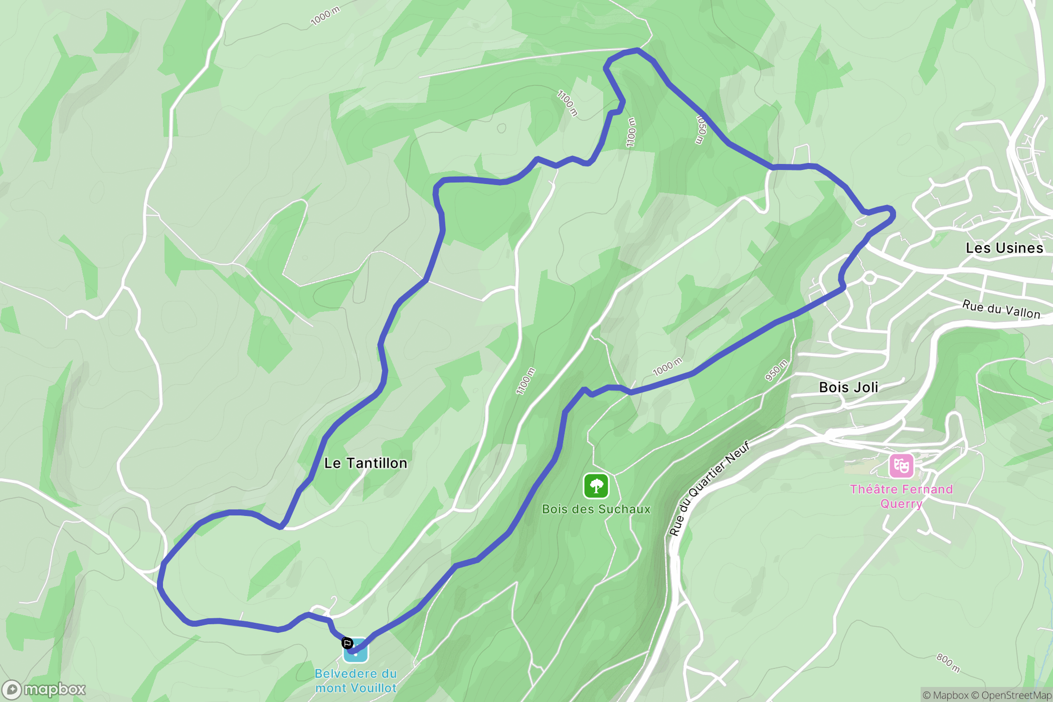Les Beuclets, Les Fins : carte du parcours de randonnée - France