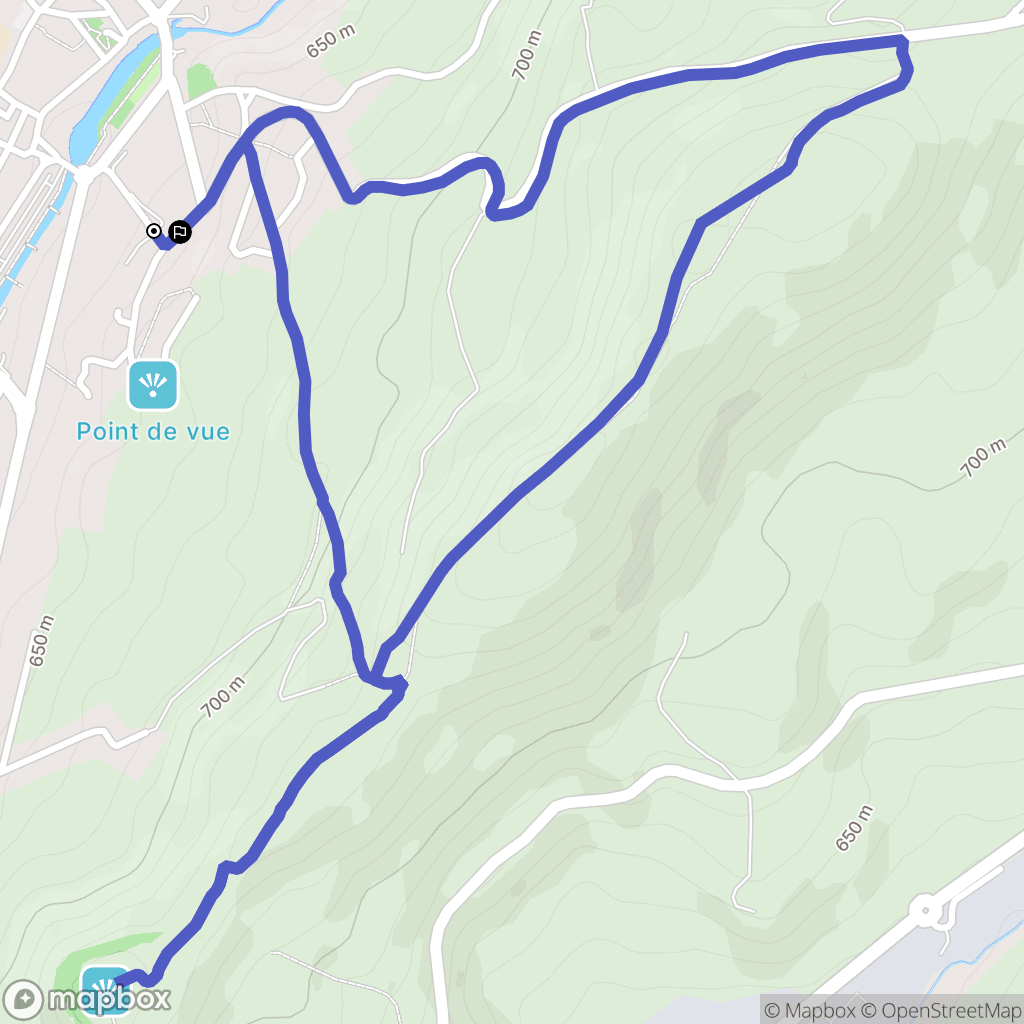 Fontrouge : carte du parcours de randonnée - France