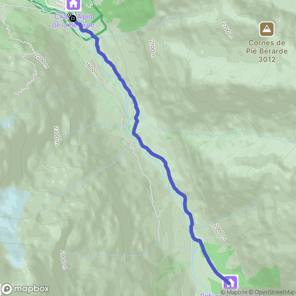 La Bérarde, Saint-Christophe-en-Oisans: routekaart voor buitenactiviteiten - France