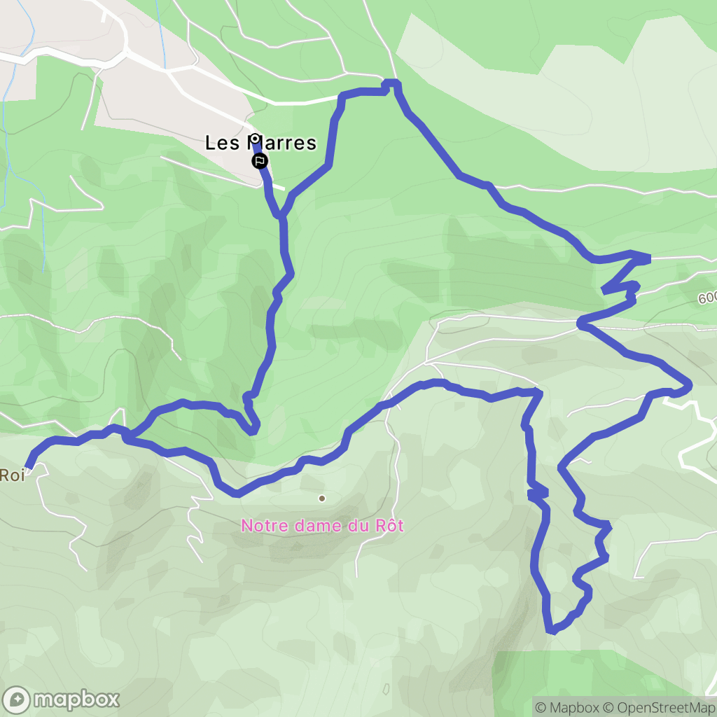 Les Marres : carte du parcours de randonnée - France