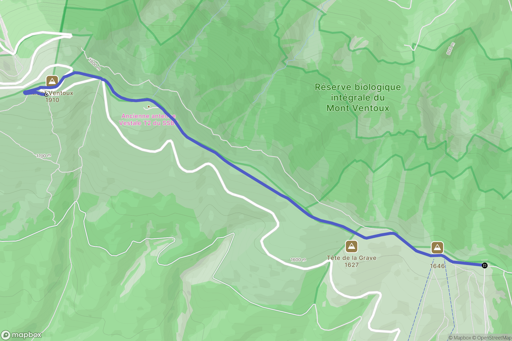 Saint-Léger-du-Ventoux : carte du parcours de randonnée - France
