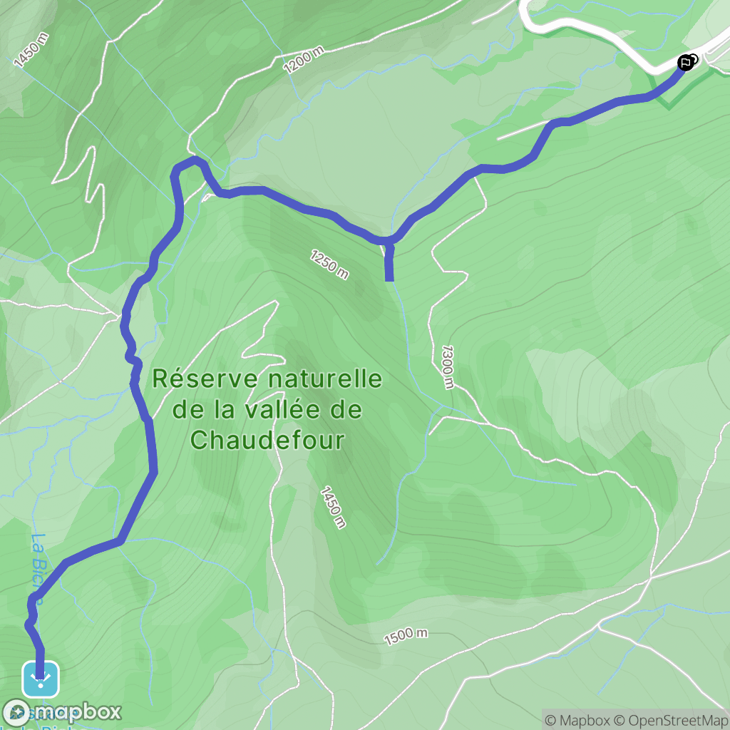 La Palfichade, Chambon-sur-Lac : carte du parcours de randonnée - France
