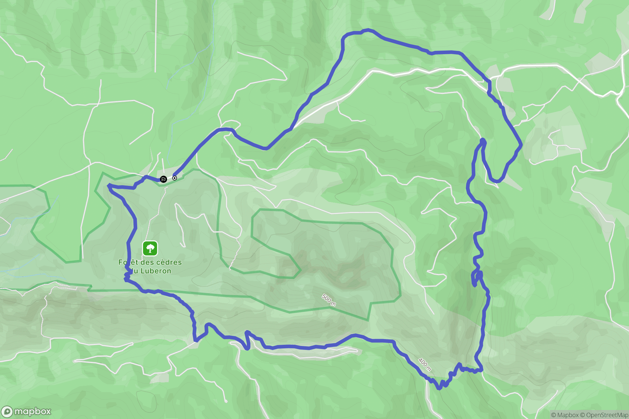 Le Grand Suis, Bonnieux : carte du parcours de randonnée - France