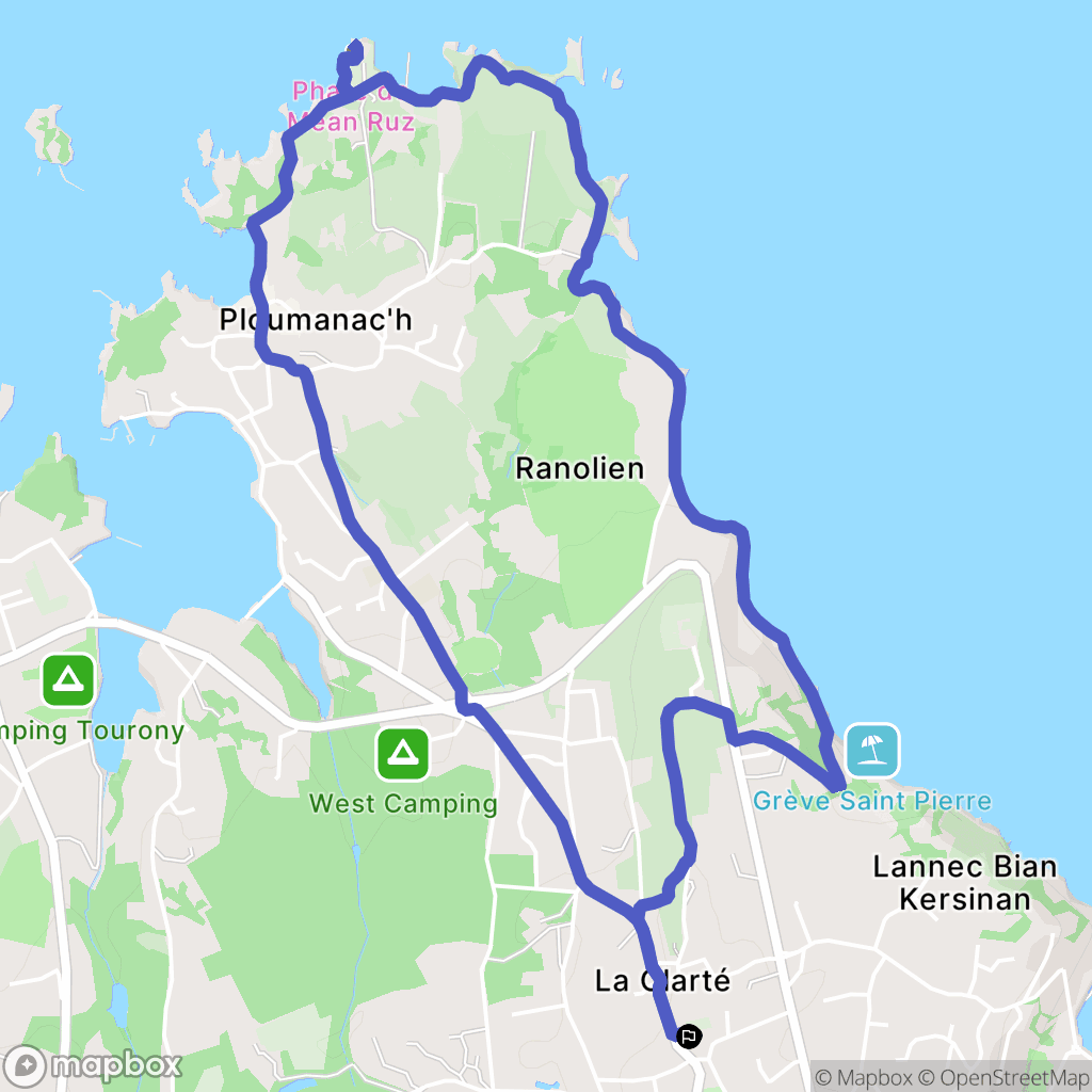 Ploumanac'h : carte du parcours de randonnée - France