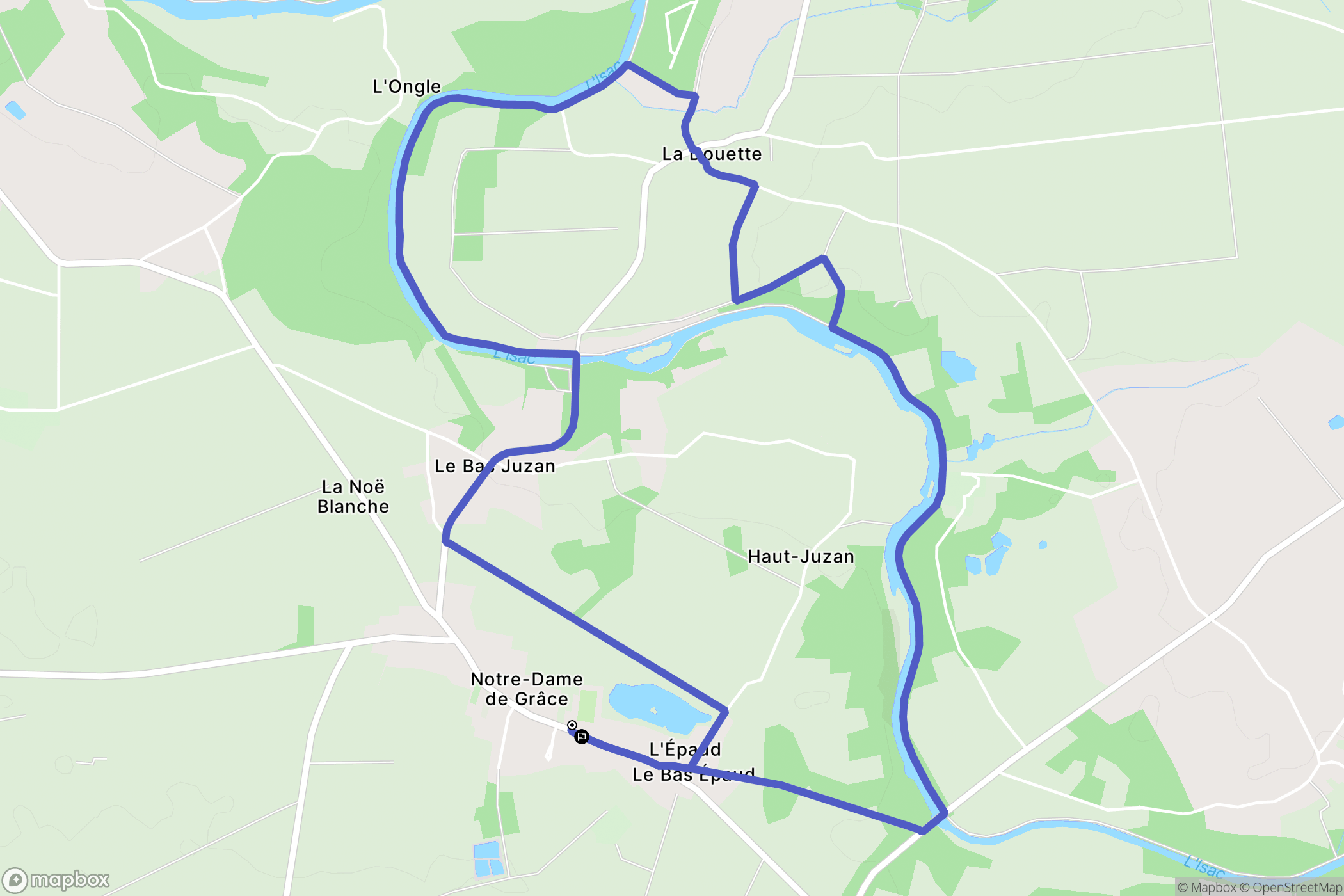 Notre-Dame-de-Grâce : carte du parcours de randonnée - France