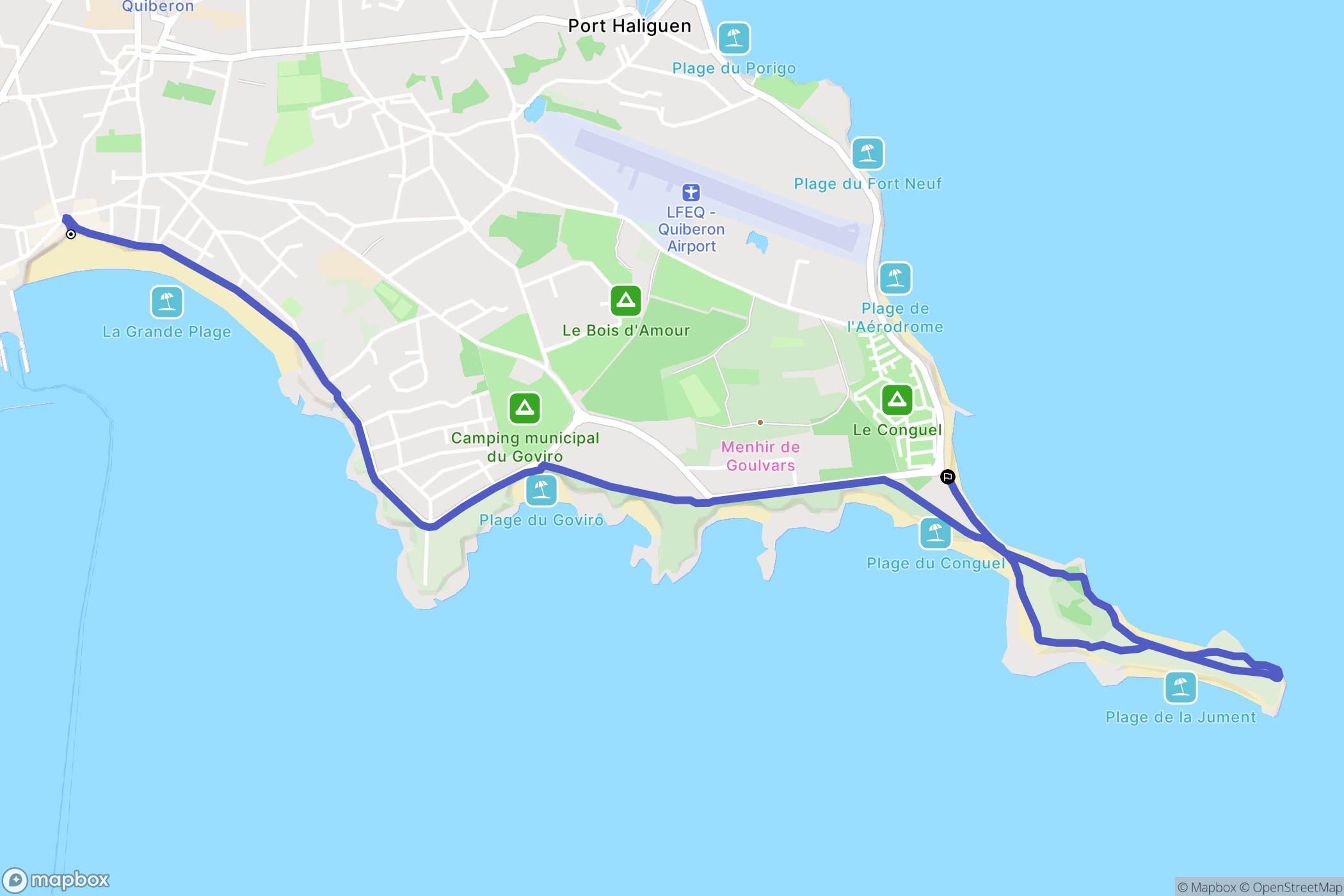 Roch Priol : carte du parcours de randonnée - France