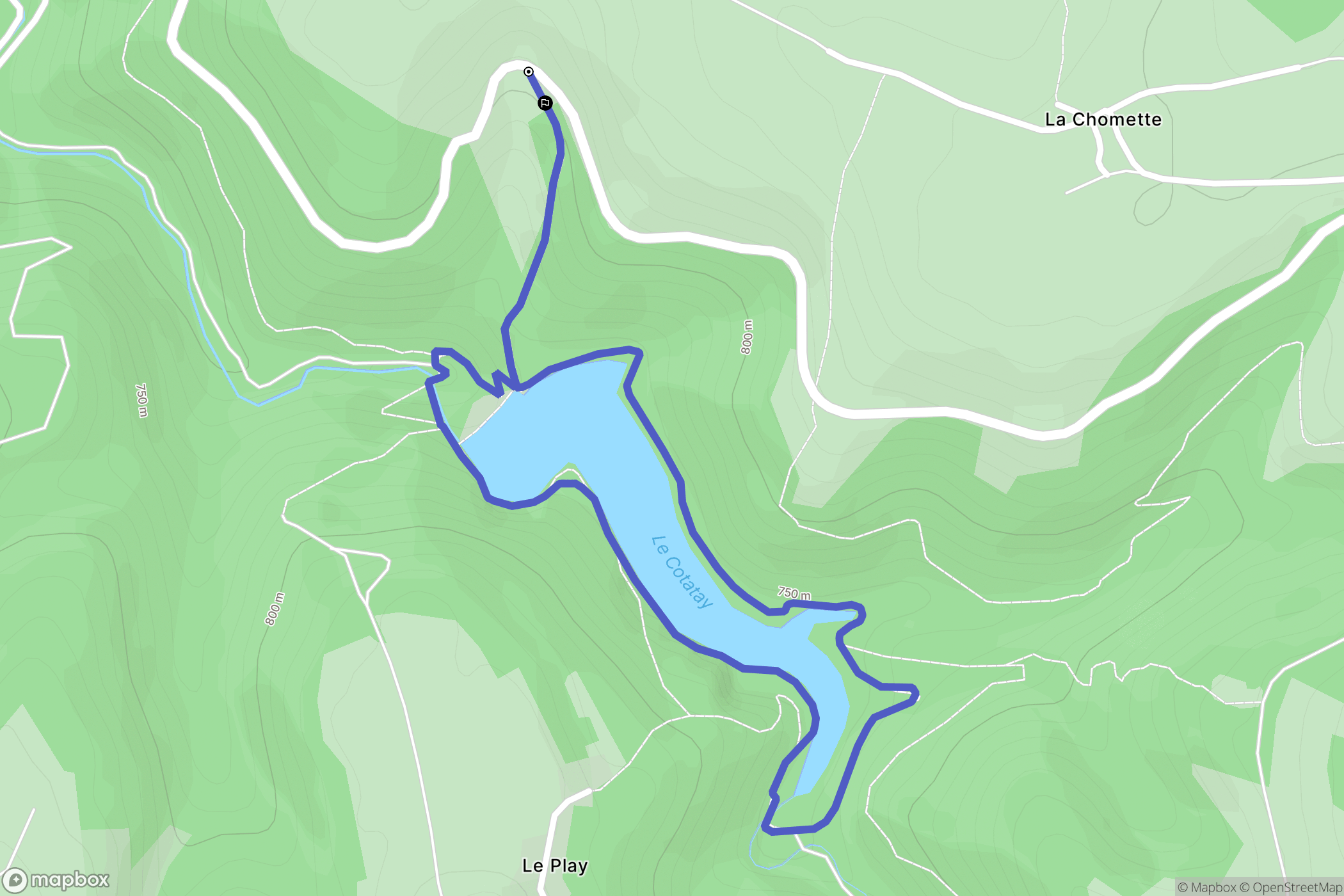 La Ricamarie : carte du parcours de randonnée - France